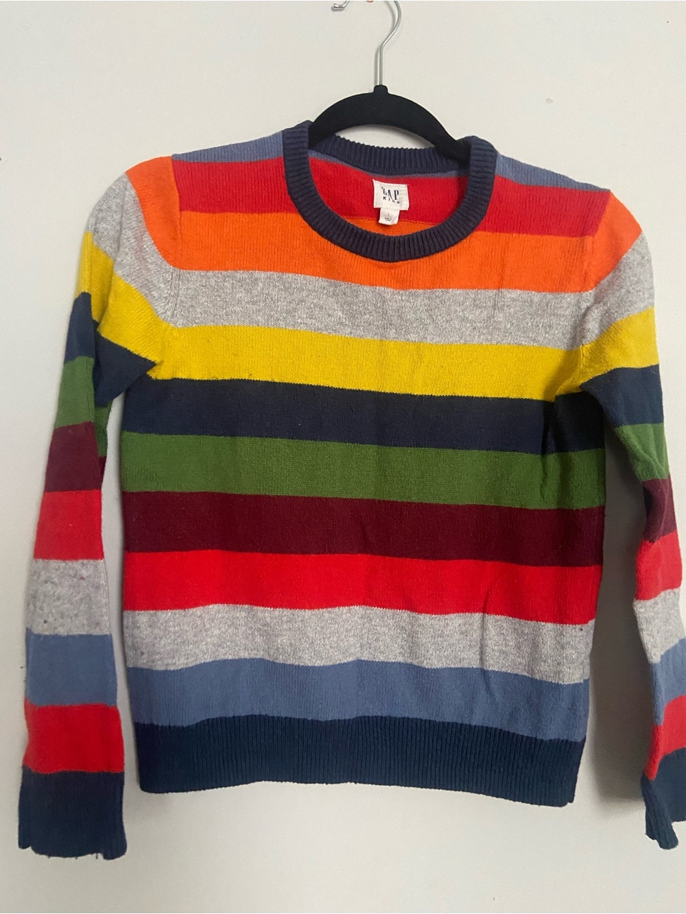 EUC Vintage GAP Kids Cotton/ Wool Holiday Striped Sweater Top LARGE 10 years old